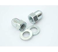 acelo 2 x cap nuts with washers; M10 x 1 - SW15 x L21.5; compatible with Shimano derailleur hubs full axle; Rohloff hub gears - rear wheel