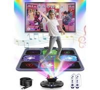 Acelufly Dance Mat - Electronic Dance Mats for TV with Camera, Anti-Slip Exercise Mat with 2 Wireless Handles & Colorful Disco Ball, Dance Pad Game for Kids and Adults, Gift for Boys and Girls(Black)