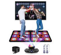 Acelufly Dance Mat, Flannel Dance Mat for TV with Camera, Double Dance Game Mat with Wireless Controller, Non-Slip Dance Pad for Kids Adults, Gifts for Girls Boys