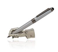 ACELY Executive solid heavy hand shape pen holder metal art craft paperweight for desktop organizer pen stand decoration (Silver)