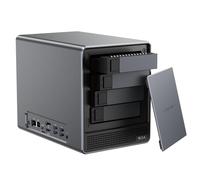 ACEMAGIC NAS N3A 4-Bay Desktop Network Attached Storage Home & Office Backup Hub,Protect Data, Up to 136TB NAS 4×HDD+2×M.2 Slots, Dual 2.5G+1G LAN, 8GB DDR4,128GB PCIe3.0 SSD, Diskless