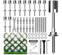Acemaker Wire Trellis for Climbing Plants Outdoor, 12 pcs Wall Wire Trellis Kit, T316 Stainless Steel Wall Trellis Kit Espalier Cable Trellis System (Hubs Only, Without Cable)