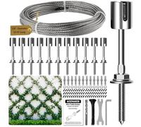 Acemaker Wire Trellis for Climbing Plants Outdoor, 12-Set Wall Wire Trellis Kit with 1/8in x 53ft Stainless Steel Cable, T316 Espalier System for Fence and Garden DIY Projects