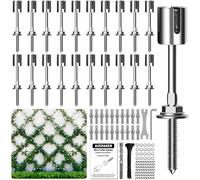Acemaker Wire Trellis for Climbing Plants Outdoor, 20-Set Wall Trellis Kit, T316 Espalier System for Fence and Garden DIY Projects (Hubs Only, Without Cable)