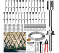 Acemaker Wire Trellis for Climbing Plants Outdoor, 30-Set Wall Wire Trellis Kit with 5/64"(2mm) x 150ft Stainless Steel Cable & Cutter, T316 Espalier System for Fence and Garden DIY Projects