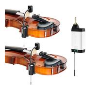 ACEMIC Dual UHF Violin Wireless Microphone Gooseneck Pick Up Instrument Clip-on Mic 1 Receiver and 2 Transmitter System for Violin Stage Musical Instrument Performance,Q2/VT-5