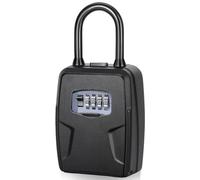 AceMining Key Box Wall Mounted, Key Lock Safe Box with Removable Handle, Key Cabinet with 4 Combination Code, Outdoor Waterproof Key Storage Box for Home Garage Rental House Apartment Black (big size)