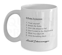 Acen Merchandise 6 Rules to Success -Arnold - Novelty 11oz Premium Quality Gift Drinking Mug & Gift Box Set Tea Coffee for Office Work Home