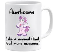 Acen Merchandise Aunticorn, Like an Aunt but More Awesome! - Novelty 11oz Premium Quality Gift Drinking Mug & Gift Box Set Tea Coffee for Office Work Home
