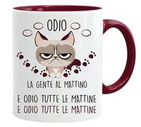 Acen Merchandise Funny Cat Mugs - I Hate People in The Morning.The Funny Cat Mug Gift Gadget (Brown) Coffee Mugs, Cat Mug