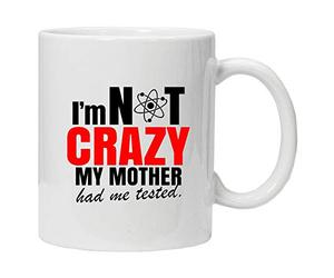 Acen Merchandise I'm not Crazy My Mother had me Tested - Novelty 11oz Premium Quality Gift Drinking Mug & Gift Box Set Tea Coffee for Office Work Home
