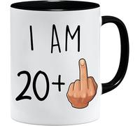 Acen Merchandise JungleMug | 21st Birthday Gifts for Women | Funny 20+1 Birthday Mug Gift for Her Or Him | I Am 20+1 Middle Finger Joke Cup