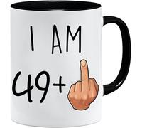 Acen Merchandise JungleMug | 50th Birthday Gifts for Women | Funny 50+1 Birthday Mug Gift for Her Or Him | I Am 50+1 Middle Finger Joke Cup