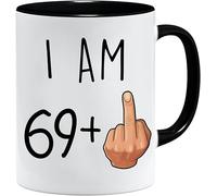 Acen Merchandise JungleMug | 70th Birthday Gifts for Women | Funny 69+1 Birthday Mug Gift for Her Or Him | I Am 69+1 Middle Finger Joke Cup