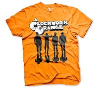 Acen Merchandise Men's A Clockwork Orange Shadows Orange Cotton Blend, Polyester Short Sleeve Crew Neck T-Shirt, Medium