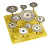 ACENIX® 10 Pcs 3 mm / 2.35 mm Diamond Cut Off Saw Wheel Discs Blades Rotary Tool Set w/Shank Circular Saw Blades Rotary Tool Set Discs Cutting Wheel for Dremel [10]