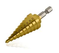 ACENIX HSS 4241 Step Drill Bit 4-22mm, Titanium Coated Hex Shank Cone Drill Bit for Sheet Metal, Plastic, and Wood Includes Free Cleaning Cloth
