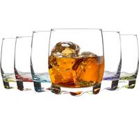 Acense 6X 290ml Multicolour Adora Tumbler Glasses - Stylish Stemless Glasses for Water, Whiskey, Wine, Gin, Juice, and Cocktails