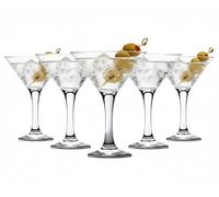 Acense 6X Clear 175ml Misket Martini Glasses Set - Perfect for Espresso, Margarita, Cocktail, Champagne, Gin, & Wine Party Drinks
