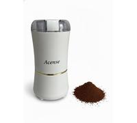 Acense Electric Coffee Bean Grinder, Black, Stainless Steel, 150W Motor, One-Touch Operation, for Espresso, Latte, Herbs, Spices (White)
