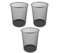 Acense Pack Of 3 Metal Wire Waste Basket Lightweight Circular Trash Bin for Home Office Garbage Can Bin - 260mm x 235mm x 190mm