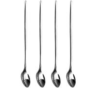 Acense Pack of 4 Latte Spoons - Long Handle Stainless Steel Spoon - Ideal for Coffee Café Latte, Espresso, Hot Chocolate, Hot Drinks, Dessert