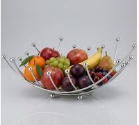 Acense Stainless Steel Fruit Bowl Nest, Silver, Chrome Finish, for Kitchen, Dining or Living Room, 26cm x 8cm x 26cm