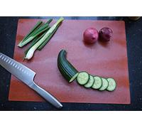 Acense Tempered Glass Worktop Saver, Toughened Glass, Smooth Edges, Rounded Corners, Chopping Board, Non-Slip Rubber Feet, Multi-Purpose, Stain-Resistant 40 x 30 cm (Burnt Orange)