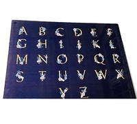 Acense Tempered Glass Worktop Saver, Toughened Glass, Smooth Edges, Rounded Corners, Chopping Board, Non-Slip Rubber Feet, Multi-Purpose, Stain-Resistant 40 x 30 cm (Alphabets)