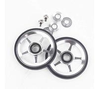 Aceoffix 2pcs Alloy Easy Wheels Easywheel & Titanium Bolts For Brompton Folding Bike Dino Kiddo(silver