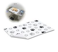 AceOrbit 1 Pack 24x48 Inch Non-Slip Dog Grooming Mat, Black and White | Paw Print Dog Vet Mat for Table Pet Grooming Pad for Cat Pet Checkups Rehabilitation Bath, Waterproof and Easy to Clean