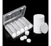 AceOrbit 100 Pcs NFC 215 Round Cards with 100 Coin Card Protector Case Programmable 25mm Blank NFC215 Coin Tags Compatible with Most NFC Phones and Devices, with Large Storage Box