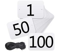 AceOrbit 100 Set PP Rectangular Equestrian Numbers with String Running Bibs Race Number Holder Horse Show Supplies Accessories for Dressage Showing Races Events (Numbers 1-100)