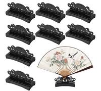 AceOrbit 2 Pcs Folding Fan Stand Holder Plastic Display Base Japanese Chinese Folding Fan Display Stand Handheld Fans Storage Rack for Home Office Shop Decoration