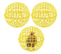 AceOrbit 3 Pcs 15.8 Inch Yellow Ball Chicken Animals Cage, Plastic Rolling Orb Movable for Chickens Rabbits Birds Pigeons, Outdoor Farm Range Portable Round Coop Hutch Safety Globe Prevents Dog Bites
