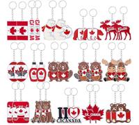 AceOrbit 30 Pcs Canada Keychain Rings National Canada Day zinc alloy Keychains Gifts Canadian Flag Maple Leaf Souvenirs Decorations