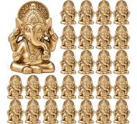 AceOrbit 30 Pcs Indian Return Gifts for Pooja Resin Small Elephants Statues Bulk Ganesha Diwali Decor Symbol of Lucky Wealth Prosperity for Diwali Pooja Wedding Housewarming Favor (Bronze)