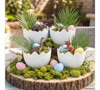 AceOrbit 4 Pcs Dinosaur Egg Shape Plastic Storage Organizer Funny Dinosaur Themed Party Decorations Resin Desk Accessories for Home Office Decorative Supplies Animals Themed Party Favor