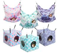 AceOrbit 6 Pcs Ferret Cozy Cage Accessories Triple Rat Cage Hanging Hammock Guinea Pig Cube Hammock Chinchilla Bed Hideout Small Animals Toy Accessories for Sugar Glider Squirrel Hamster