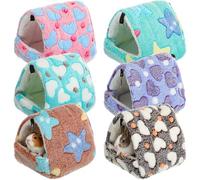 AceOrbit 6 Pcs Guinea Pig Hideouts, Guinea Pig Nest Tunnel Washable Small Animal Cage Accessories Rat Bedding for Chinchilla Rabbit Hamsters Hedgehogs Ferrets(Bright Color,Cute Patterns)