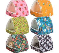AceOrbit 6 Pcs Guinea Pig Hideouts, Guinea Pig Nest Tunnel Washable Small Animal Cage Accessories Rat Bedding for Chinchilla Rabbit Hamsters Hedgehogs Ferrets (Classic Color,Vivid Patterns)