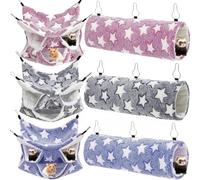 AceOrbit 6 Pcs Luminous Guinea Pig Rat Hammock Ferret Tunnel Toys and Accessories Soft Chinchilla Hanging Bed for Small Animals Ferret Sugar Gliders Squirrel Hedgehog Hideout Cage