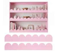 AceOrbit 8 Pack Scalloped Decorative Wood Trim Scalloped Wood Trim Molding Decorative for Home Classroom Wall Window Cabinet Shelf Door Frames Decoration, 15.75 x 2.36 Inch (Pink)