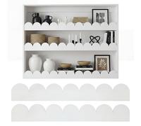 AceOrbit 8 Pack Scalloped Decorative Wood Trim Scalloped Wood Trim Molding Decorative for Home Classroom Wall Window Cabinet Shelf Door Frames Decoration, 15.75 x 2.36 Inch (White,Double Sided Style)