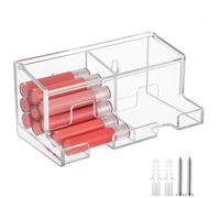 AceOrbit Clear Acrylic Lip Balm Dispenser with Lid, 2-compartment Wall Mount Organizer Holder Freestanding Countertop Display Stand for Lipsticks Glosses Lip Balm Essential Oils