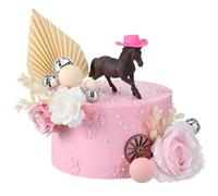 AceOrbit Cowboy Cowgirl Cake Toppers Hat and Horse Cake Decorations Western Birthday Baby Shower for Western Theme Party Favors Supplies(Cowgirl Style)
