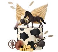 AceOrbit Cowboy Cowgirl Cake Toppers Hat and Horse Cake Decorations Western Birthday Baby Shower for Western Theme Party Favors Supplies(Cowboy Style)