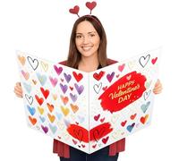 AceOrbit Giant Valentine's Day Card 16.5 x 22 Inches Big Shaped Jumborific Greeting Card Jumbo Heart Love Happy Valentine Day Cards for Wife Girlfriend Husband Boyfriend Anniversaries