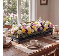 AceOrbit Large Long Wooden Dough Bowl, Spring Decorative Wooden Tables Centerpiece Tray, Riser Rustic Dough Bowl, Farmhouse Centerpiece Tray for Table Living Room Dining Gift(16",Black)