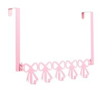 AceOrbit Pink Bow Over The Door Hooks Hanger Coquette Room Decor Cute Wall Mount Towel Hanger Pink Door Hook Organizer for Towel, Hat, Hoodies, Coat, Cloth, Bag